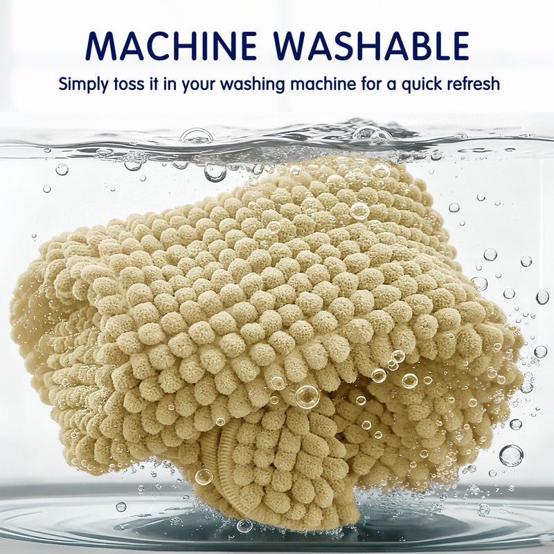 SUBRTEX Bathroom Rugs Chenille Bath Rug, Soft Short Plush Bath Mat, Water Absorbent Shower Mat, Quick Dry Machine Washable(Yellow, 24" x 60") - Image 5